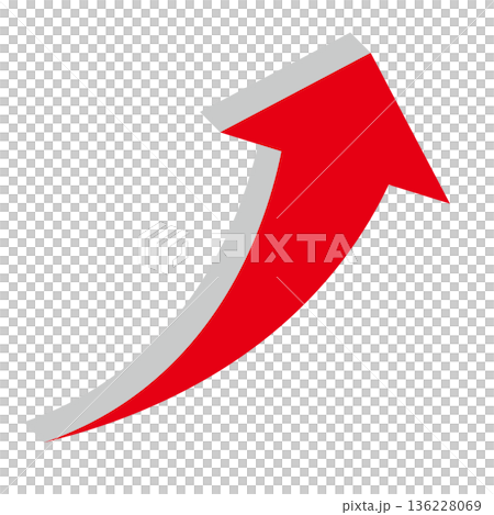 Simple illustration of an arrow pointing upwards on a white background Simple illustration of an arrow pointing upwards on a white background 136228069