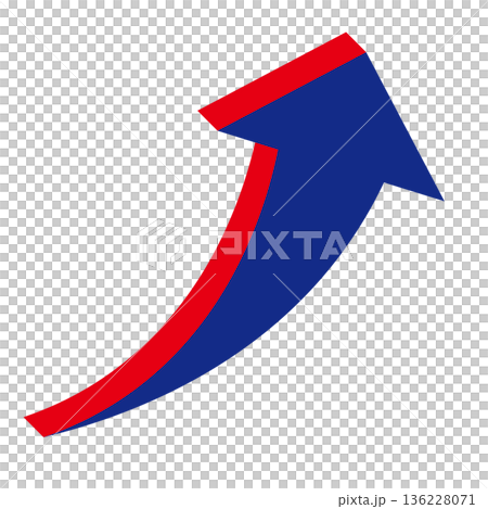 Simple illustration of an arrow pointing upwards on a white background Simple illustration of an arrow pointing upwards on a white background 136228071