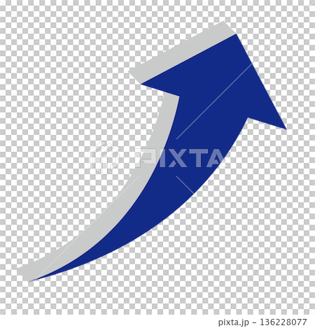 Simple illustration of an arrow pointing upwards on a white background Simple illustration of an arrow pointing upwards on a white background 136228077