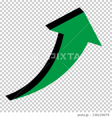 Simple illustration of an arrow pointing upwards on a white background Simple illustration of an arrow pointing upwards on a white background 136228079