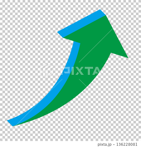 Simple illustration of an arrow pointing upwards on a white background Simple illustration of an arrow pointing upwards on a white background 136228081