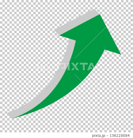 Simple illustration of an arrow pointing upwards on a white background 136228084