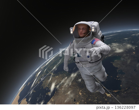 宇宙飛行士と地球 136228097