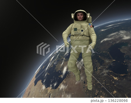 宇宙飛行士と地球 136228098