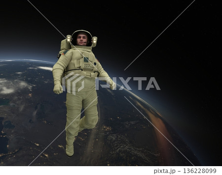 宇宙飛行士と地球 136228099