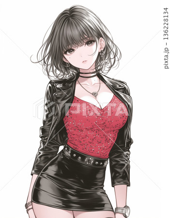 少女漫画の女性イラスト 136228134