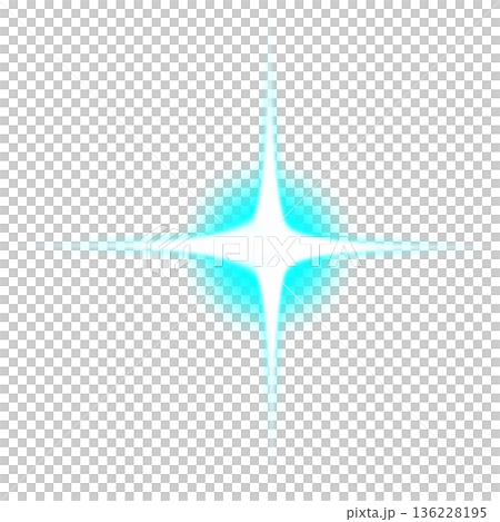 水色のキラキラ光るエフェクト 136228195