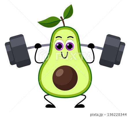 Strong avocado lift barbell. Athletic gym nutrition Strong avocado lift barbell. Athletic gym nutrition 136228344