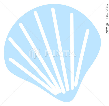 Sea shell icon. Decorative nautical blue element Sea shell icon. Decorative nautical blue element 136228367