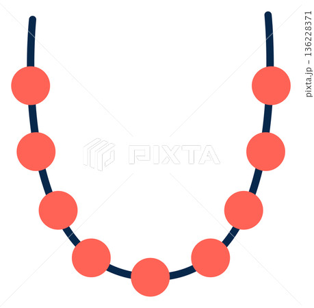 Red beads color icon. Ball jewelry symbol Red beads color icon. Ball jewelry symbol 136228371