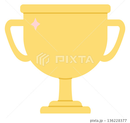 Trophy cup color icon. Golden prize symbol 136228377