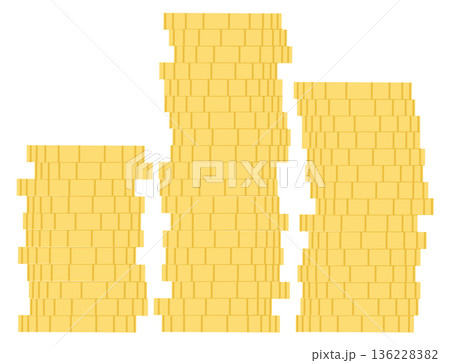 Golden coins stacks. Income money color icon Golden coins stacks. Income money color icon 136228382