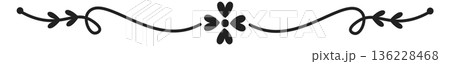 Floral drawing text line separator. Ornate divider Floral drawing text line separator. Ornate divider 136228468