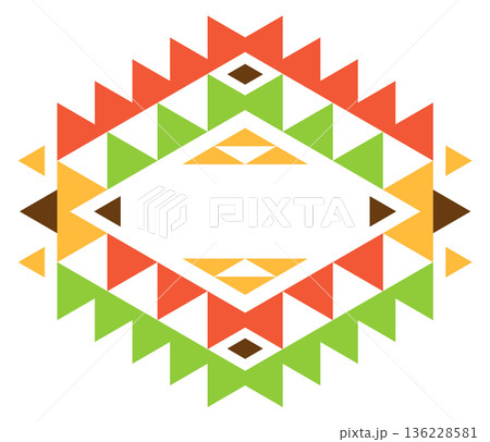 Ornate native american style logo. Color template 136228581