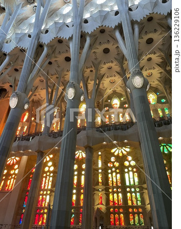the interior of the old church 136229106