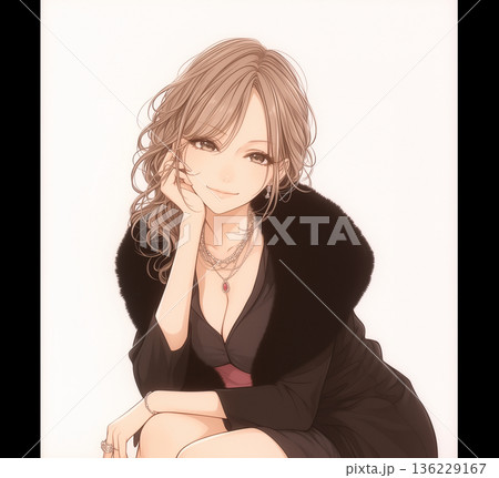 少女漫画ラウンジ嬢イラスト 136229167