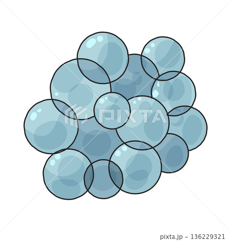 Illustration of bubble cluster Illustration of bubble cluster 136229321