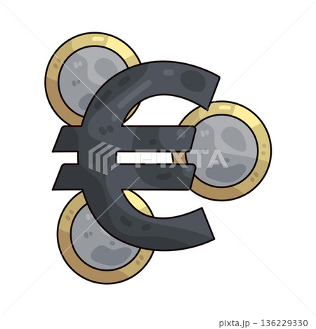 Illustration of euro Illustration of euro 136229330