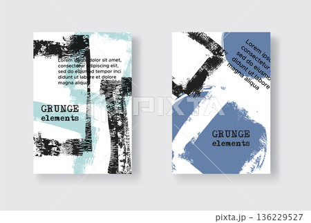 Collection of grunge covers with brush strokes. 136229527