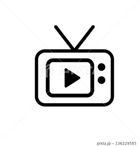 テレビと再生ボタンのアイコン テレビと再生ボタンのアイコン 136229585