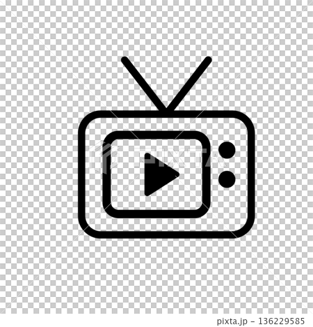 電視和播放按鈕圖標 136229585
