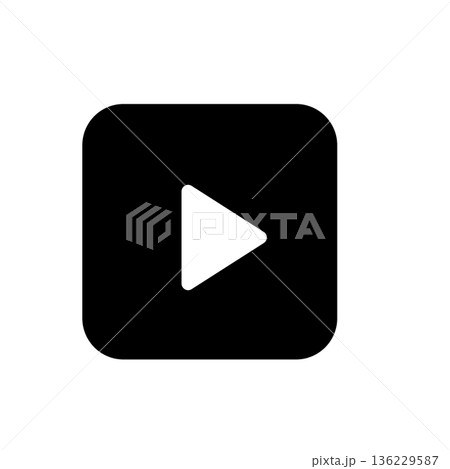 角丸再生ボタンのアイコン 136229587