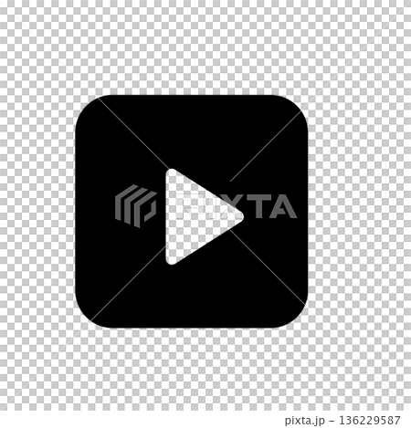 角丸再生ボタンのアイコン 136229587