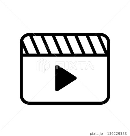 カチンコのアイコン アウトライン 136229588