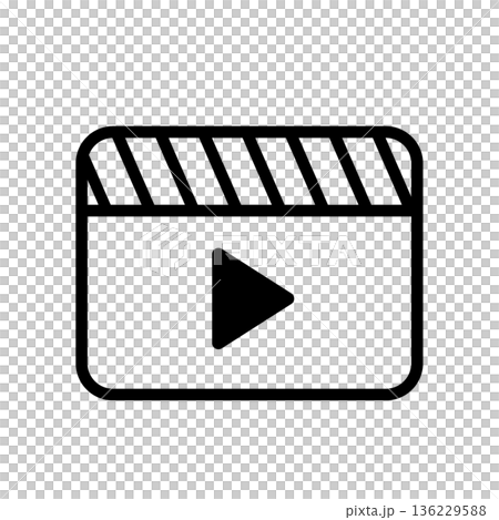 カチンコのアイコン アウトライン 136229588