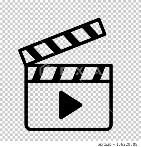 Clapperboard icon painted 136229589