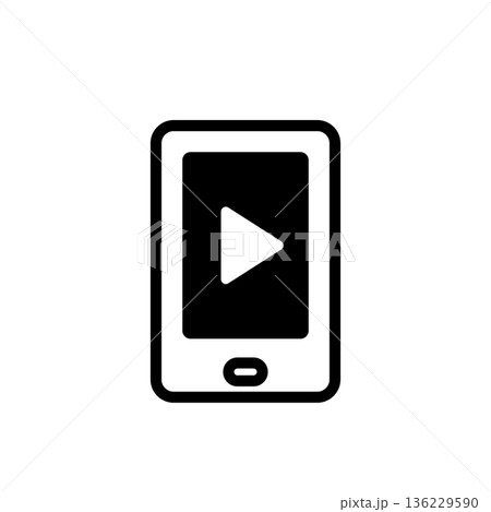 スマートフォンでの動画視聴アイコン スマートフォンでの動画視聴アイコン 136229590
