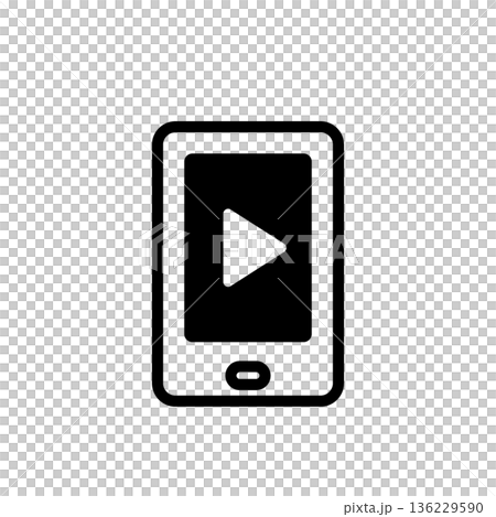 スマートフォンでの動画視聴アイコン スマートフォンでの動画視聴アイコン 136229590