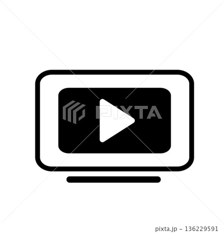 モニターでの動画視聴アイコン モニターでの動画視聴アイコン 136229591