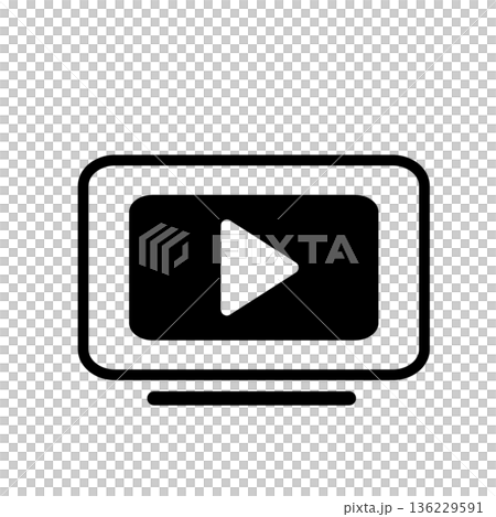 モニターでの動画視聴アイコン モニターでの動画視聴アイコン 136229591