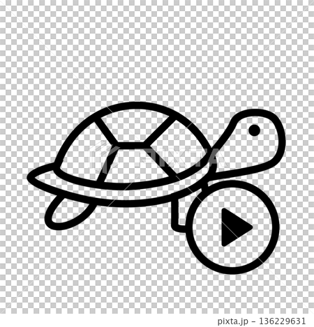 Slow motion turtle icon 136229631