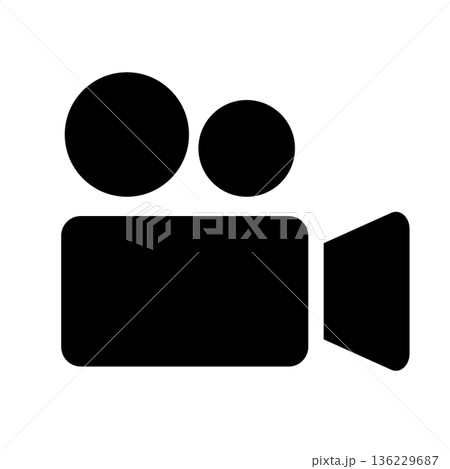 ハンディカメラのアイコン 塗り ハンディカメラのアイコン 塗り 136229687