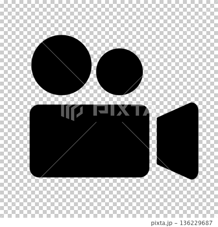 ハンディカメラのアイコン 塗り ハンディカメラのアイコン 塗り 136229687