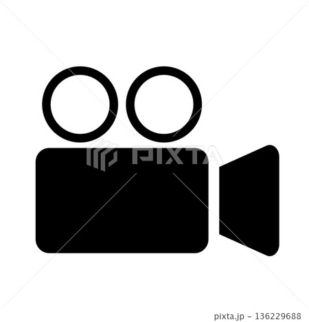 デジタルビデオカメラのアイコン 丸角 136229688