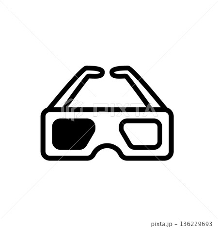 3Dメガネのアイコン 136229693