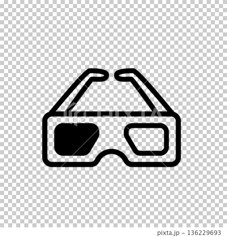 3D眼鏡圖標 136229693