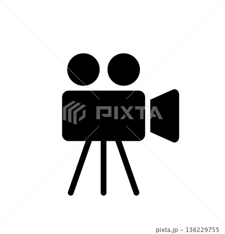 三脚付きビデオカメラのアイコン 136229755