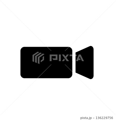 ビデオカメラのアイコン 塗り 136229756