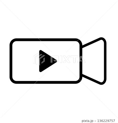再生マーク付きビデオカメラ アウトライン 136229757