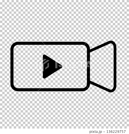 再生マーク付きビデオカメラ アウトライン 136229757