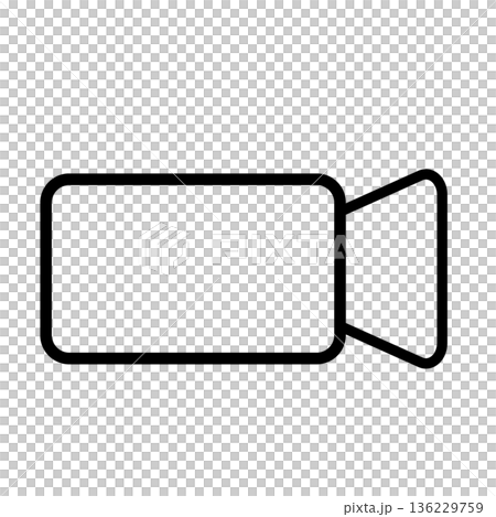 ビデオカメラのアイコン 丸角デザイン 136229759