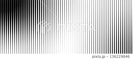 Horizontal gradient transition background with lattice line pattern. Monochromatic halftone texture with stripe fade effect on a white backdrop 136229846