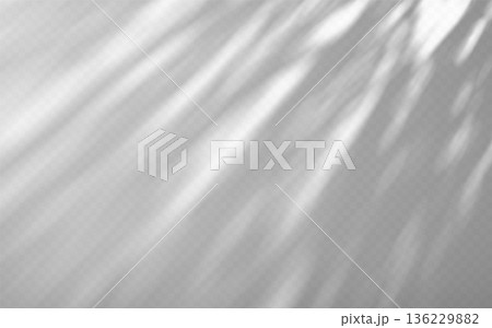 Dappled abstract light shadow overlay on a transparent background. 136229882