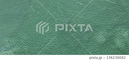 Mint Green Turquoise Painted Wall Texture Background with Rough Brushstroke Pattern Copy Space 136230082