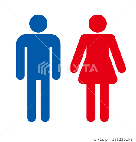 トイレのマーク 男性女性セット ピクトグラム アイコン トイレのマーク 男性女性セット ピクトグラム アイコン 136230178