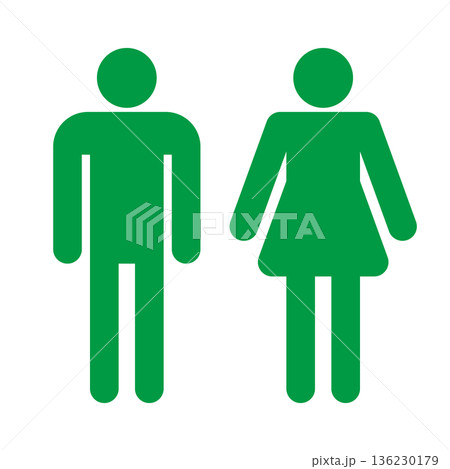 トイレのマーク 男性女性セット ピクトグラム アイコン トイレのマーク 男性女性セット ピクトグラム アイコン 136230179
